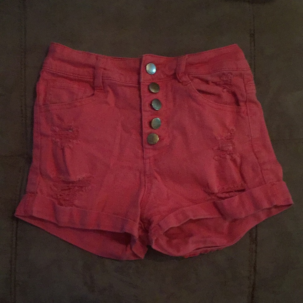 High waist coral shorts